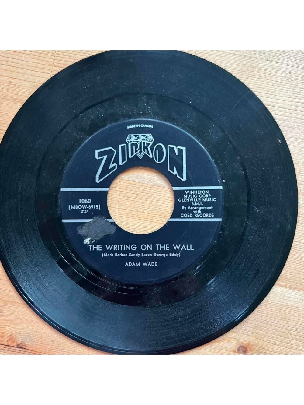 Adam Wade - The Writing on the Wall/Point of No Return 45rpm VG+ R07
